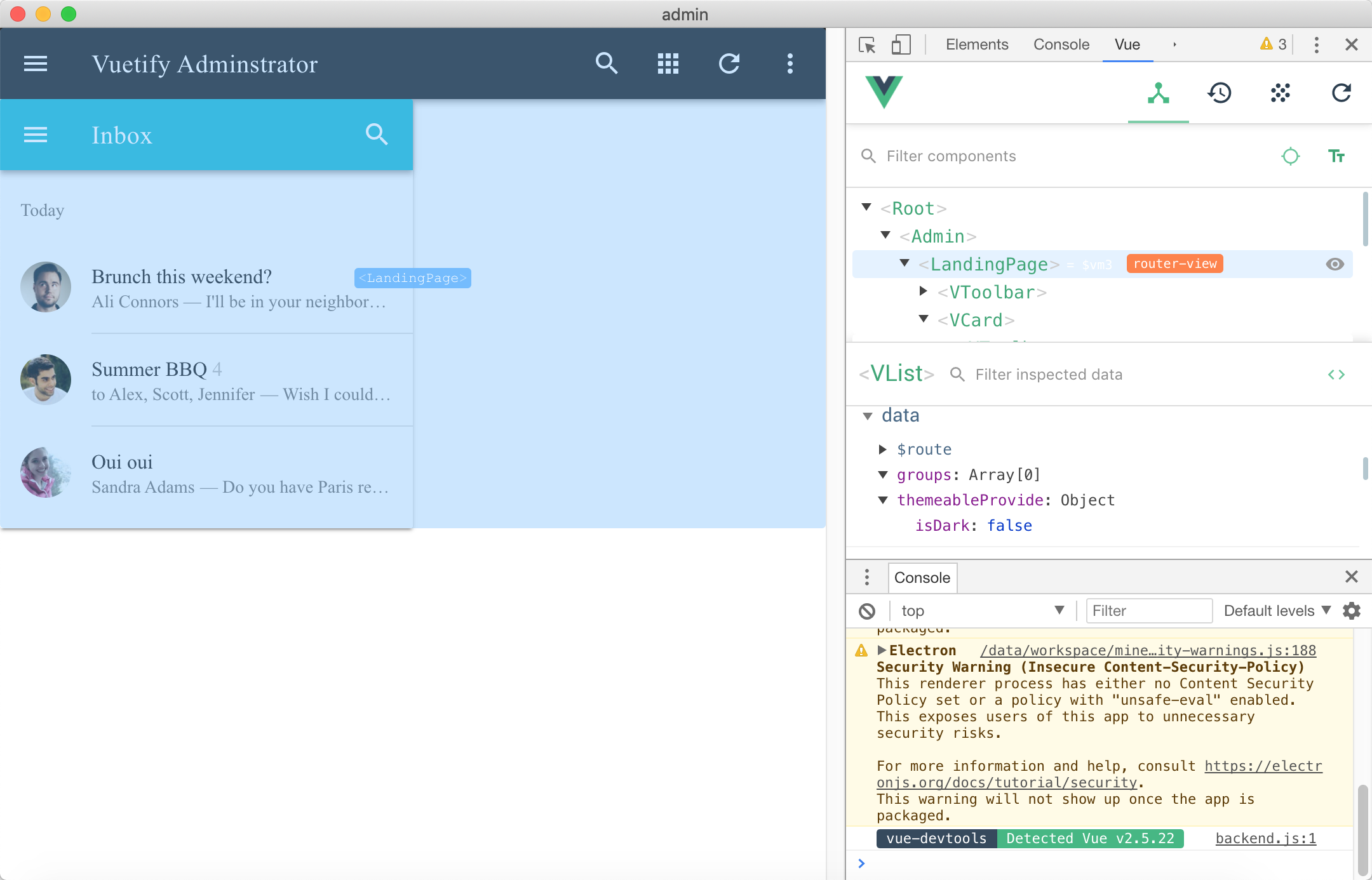 VueDevTools成功运行图